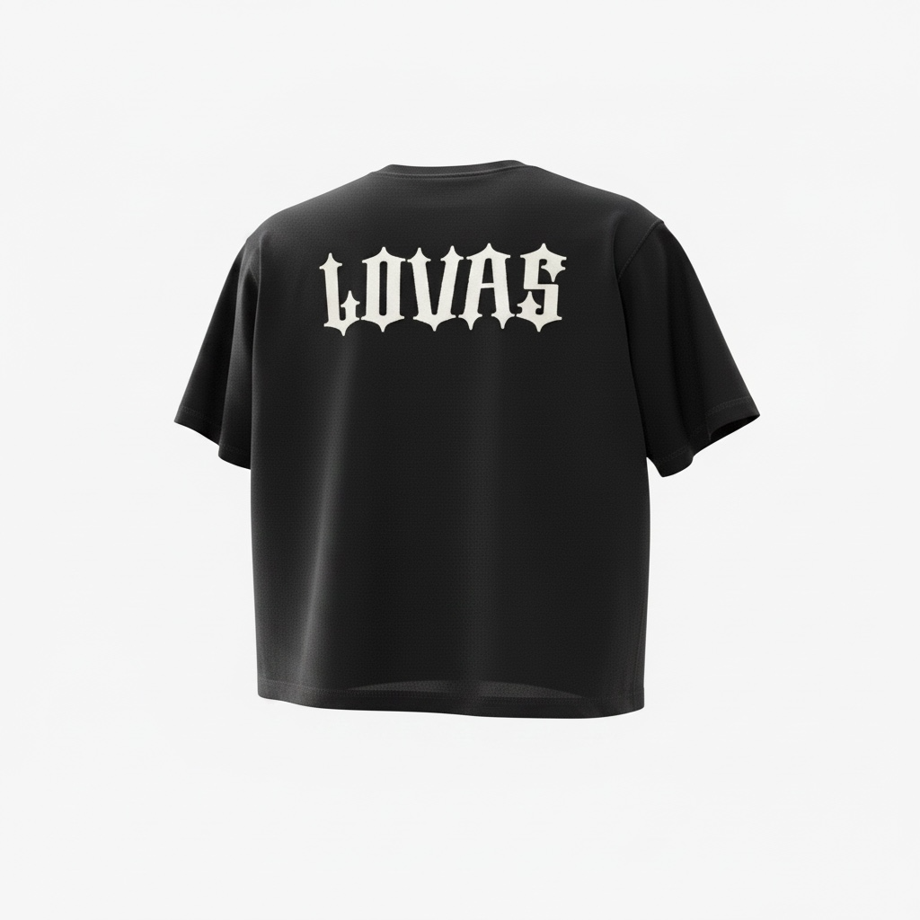 LOVAS TEE AND SHORTS SET: BLACK TEE ONLY NO SHORTS