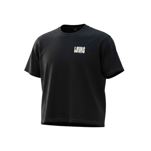 LOVAS TEE AND SHORTS SET: BLACK TEE ONLY NO SHORTS